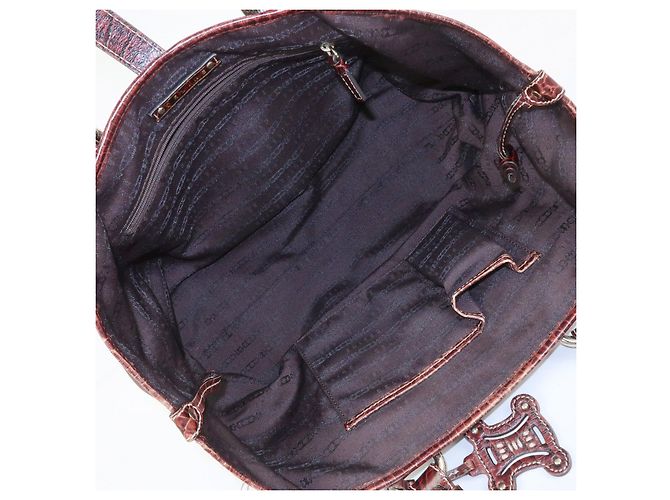 Céline CELINE Borsa Tote in tela logo e pelle embossed Marrone - vista 21