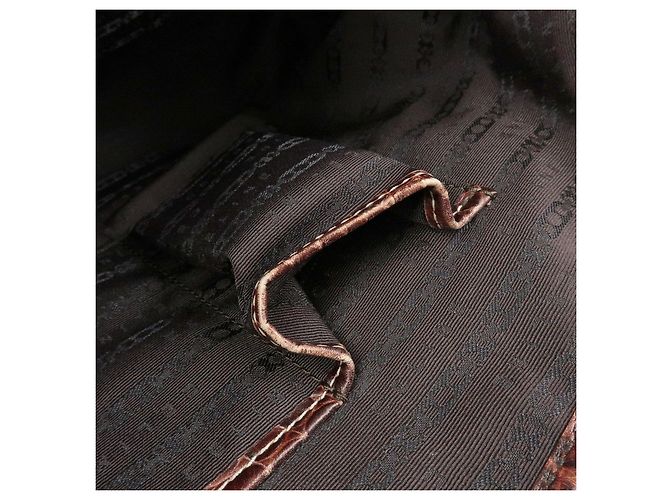 Céline CELINE Borsa Tote in tela logo e pelle embossed Marrone - vista 23