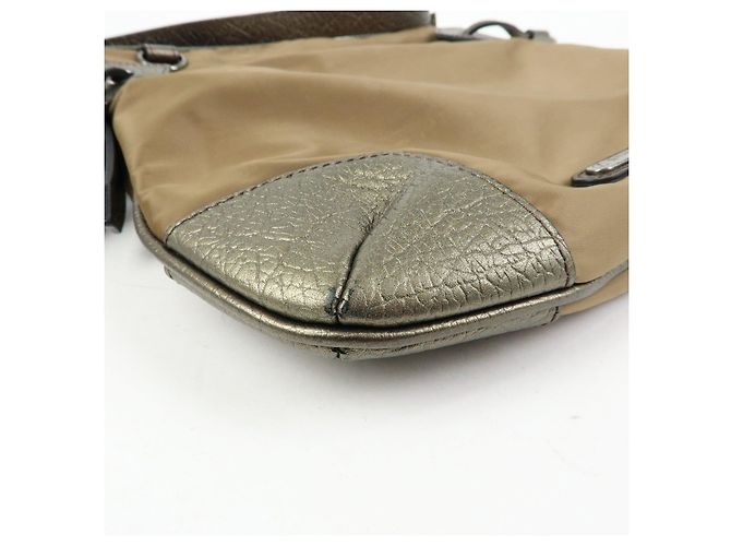 BURBERRY Borsa a tracolla in nylon e pelle Khaki - vista 10