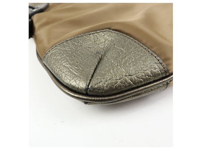 BURBERRY Borsa a tracolla in nylon e pelle Khaki - vista 12