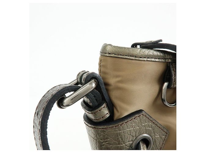 BURBERRY Borsa a tracolla in nylon e pelle Khaki - vista 14