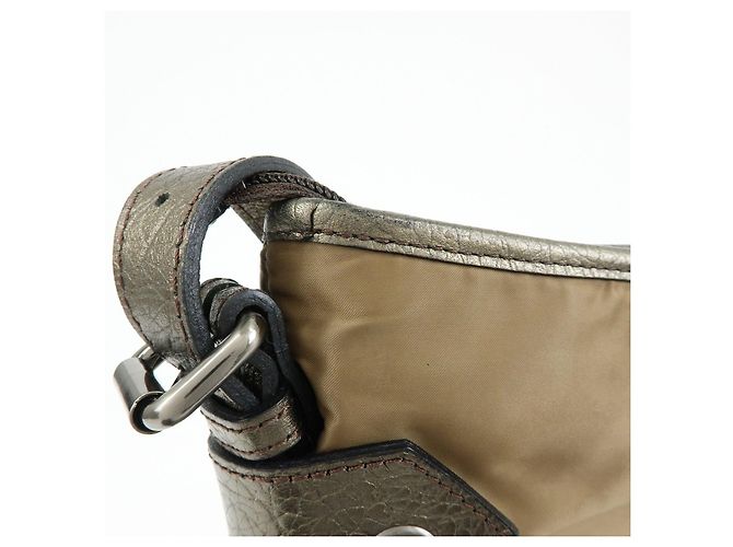 BURBERRY Borsa a tracolla in nylon e pelle Khaki - vista 16