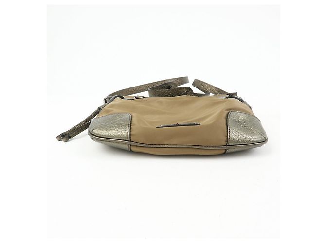 BURBERRY Borsa a tracolla in nylon e pelle Khaki - vista 5