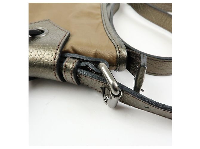 BURBERRY Borsa a tracolla in nylon e pelle Khaki - vista 8