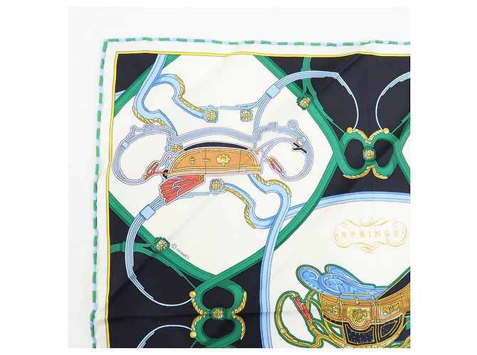 Hermès HERMES Petit Carre 42 Set aus 2 Seidentüchern 100% Seide Hellblau Schwarz - Ansicht 14