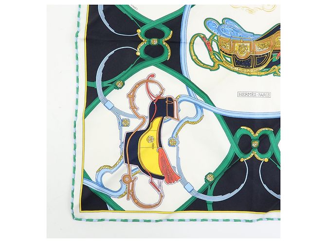 Hermès HERMES Petit Carre 42 Set aus 2 Seidentüchern 100% Seide Hellblau Schwarz - Ansicht 16
