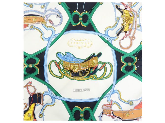 Hermès HERMES Petit Carre 42 Set aus 2 Seidentüchern 100% Seide Hellblau Schwarz - Ansicht 18