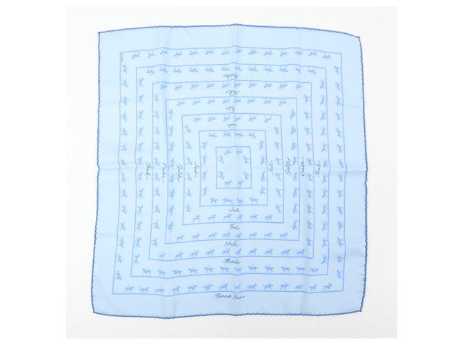 Hermès HERMES Petit Carre 42 Set aus 2 Seidentüchern 100% Seide Hellblau Schwarz - Ansicht 2