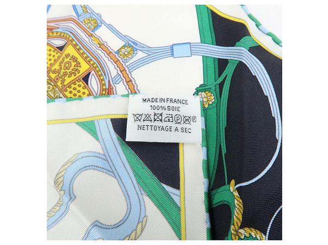 Hermès HERMES Petit Carre 42 Set aus 2 Seidentüchern 100% Seide Hellblau Schwarz - Ansicht 20