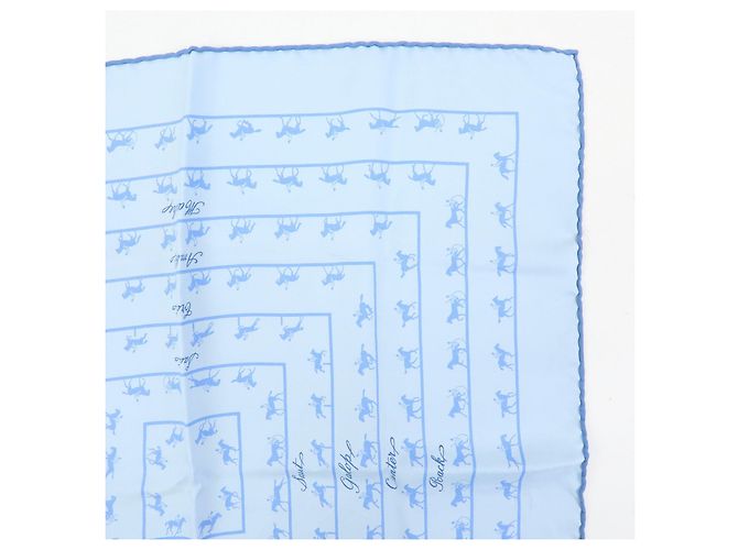 Hermès HERMES Petit Carre 42 Set aus 2 Seidentüchern 100% Seide Hellblau Schwarz - Ansicht 5