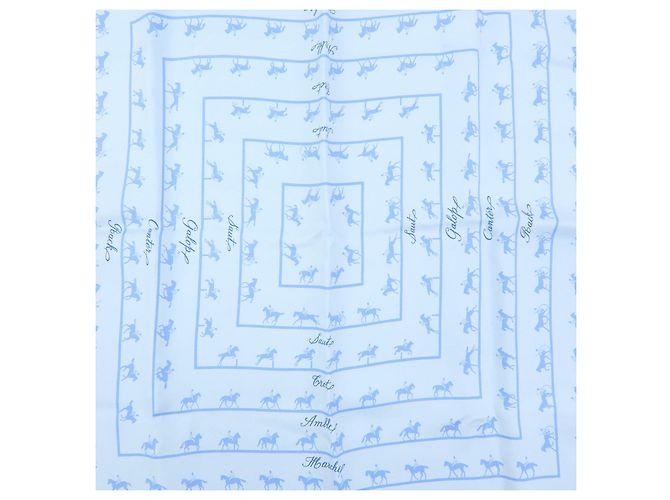 Hermès HERMES Petit Carre 42 Set aus 2 Seidentüchern 100% Seide Hellblau Schwarz - Ansicht 8
