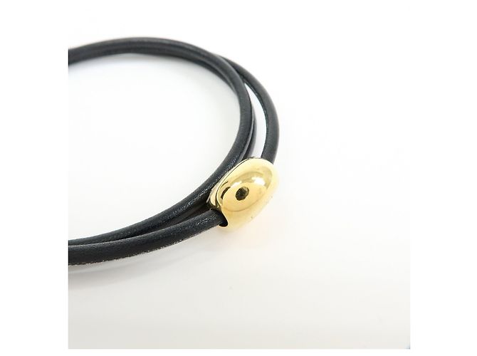 Bracciale Pebble in pelle Anagram LOEWE Nero - vista 11
