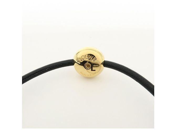Bracciale Pebble in pelle Anagram LOEWE Nero - vista 12