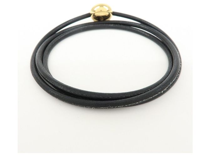 Bracciale Pebble in pelle Anagram LOEWE Nero - vista 2