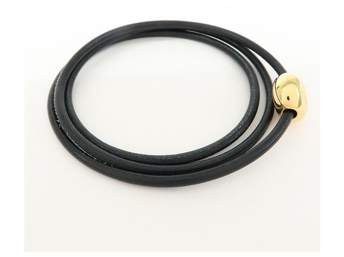 Bracciale Pebble in pelle Anagram LOEWE Nero - vista 4