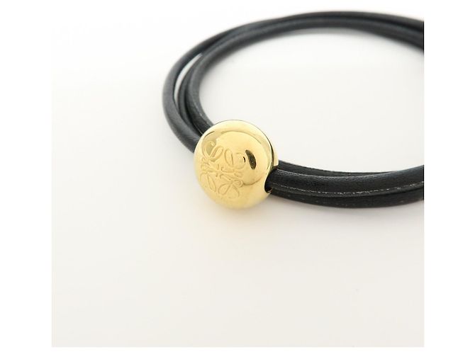 Bracciale Pebble in pelle Anagram LOEWE Nero - vista 6
