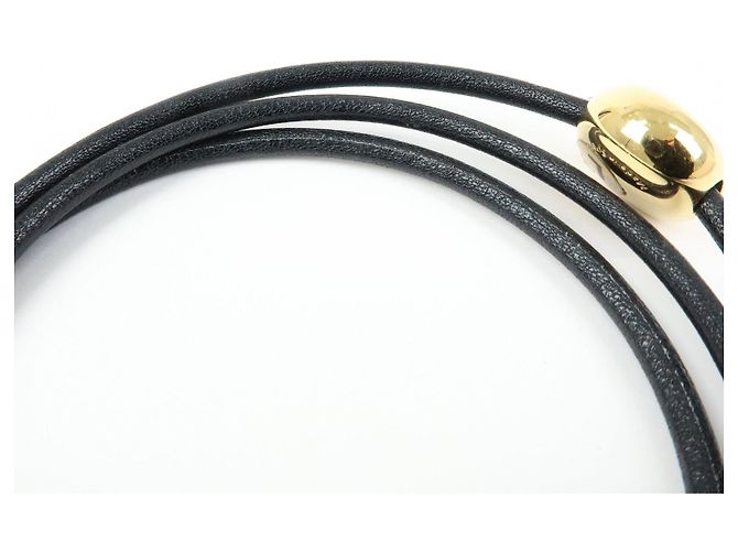 Bracciale Pebble in pelle Anagram LOEWE Nero - vista 7