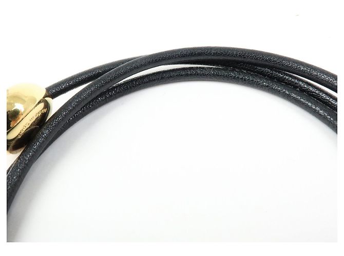 Bracciale Pebble in pelle Anagram LOEWE Nero - vista 8