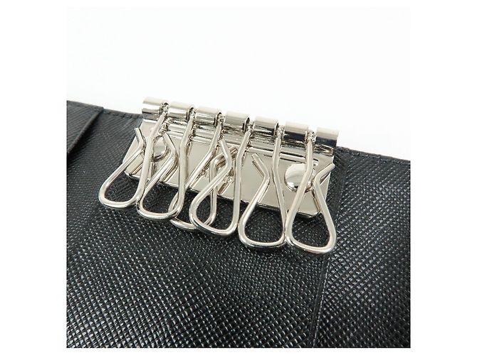 PRADA Portachiavi in nylon e pelle con logo Triangle e 6 anelli 1M0222 - vista 15