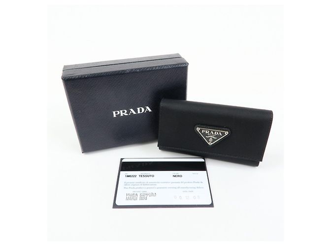 PRADA Portachiavi in nylon e pelle con logo Triangle e 6 anelli 1M0222 - vista 22