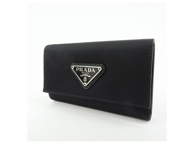 PRADA Portachiavi in nylon e pelle con logo Triangle e 6 anelli 1M0222 - vista 3