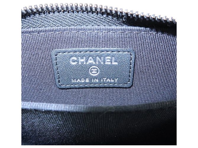 CHANEL COCO Logo Matelasse Lambskin Coin Case Card Case Black - vista 23