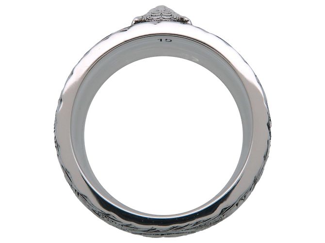 Anello GUCCI Interlocking G Arabesque Cat Head SV925 Silver #15 US7 - vista 3