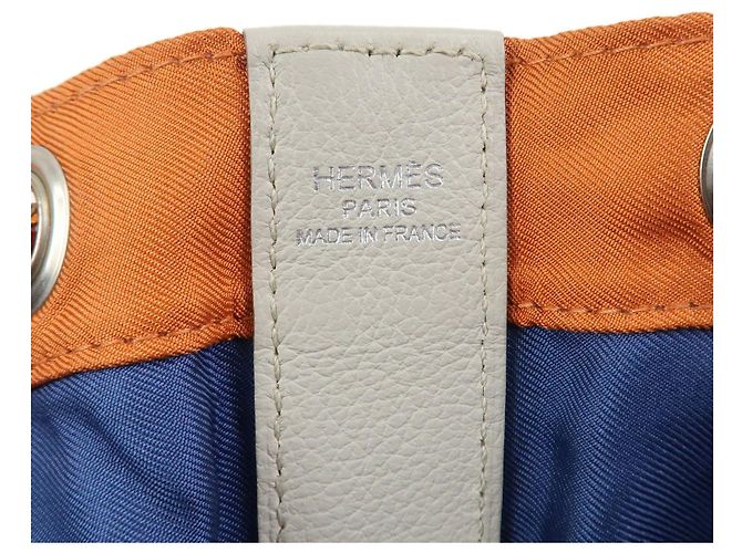Hermès HERMES Soie Cool 22 Borsa a tracolla zaino in pelle e seta Orange - vista 10