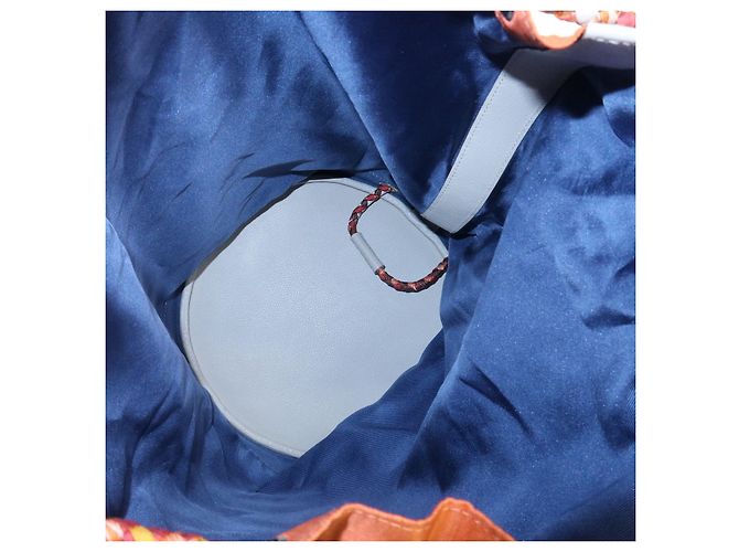 Hermès HERMES Soie Cool 22 Borsa a tracolla zaino in pelle e seta Orange - vista 9