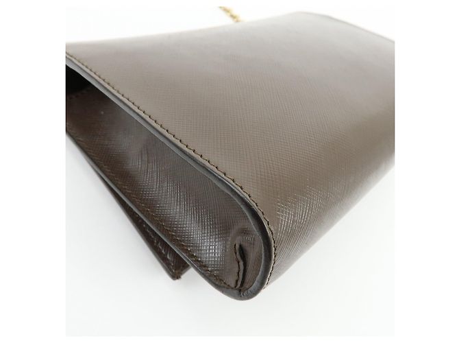Salvatore Ferragamo Borsa a tracolla con catena Ferragamo Vara in pelle embossed con fiocco, Marrone - vista 11