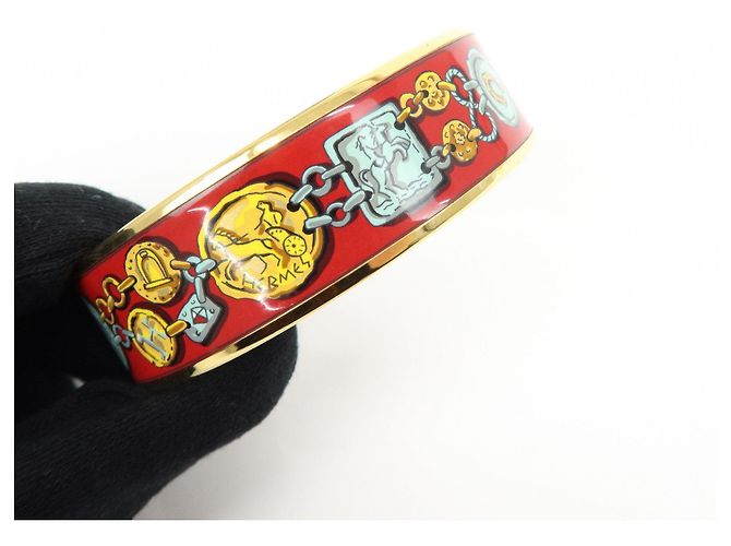 Hermès Bracciale Rigido HERMES Email GM Plated Red Gold - vista 6