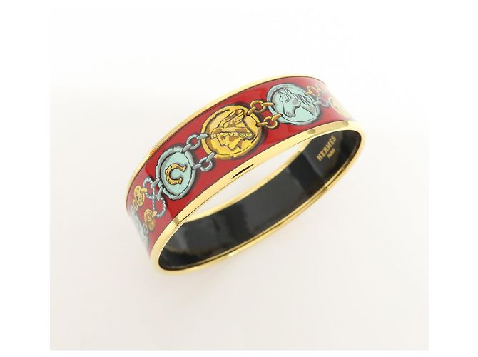 Hermès Bracciale Rigido HERMES Email GM Plated Red Gold - vista 7