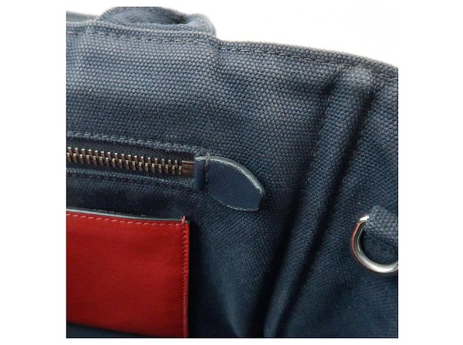 Borsa 2Way PRADA Canapa Mini Triangle Logo in tela denim Navy 1BG439 - vista 23