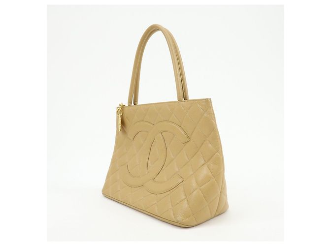 Borsa a mano CHANEL Medallion Matelasse COCO Mark Tote Bag Beige A01804 - vista 3