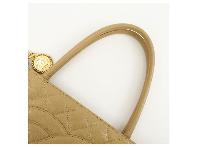 Borsa a mano CHANEL Medallion Matelasse COCO Mark Tote Bag Beige A01804 - vista 6