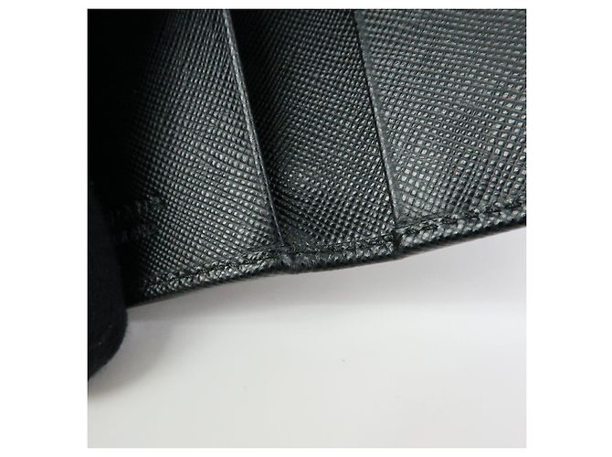 PRADA Portachiavi in pelle Saffiano 6 anelli Nero - vista 19