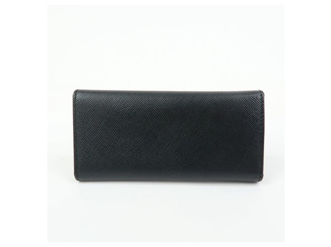 PRADA Portachiavi in pelle Saffiano 6 anelli Nero - vista 2