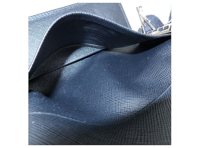 PRADA Portachiavi in pelle Saffiano 6 anelli Nero - vista 21