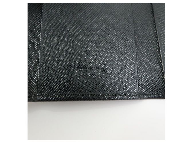PRADA Portachiavi in pelle Saffiano 6 anelli Nero - vista 22