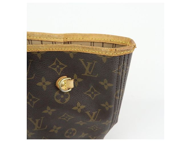 Borsa a Tracolla Louis Vuitton Monogram Neverfull MM Marrone M40156 - vista 16