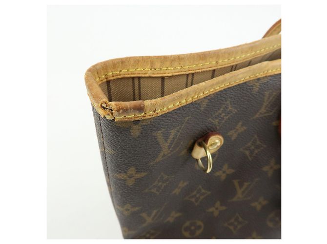 Borsa a Tracolla Louis Vuitton Monogram Neverfull MM Marrone M40156 - vista 17