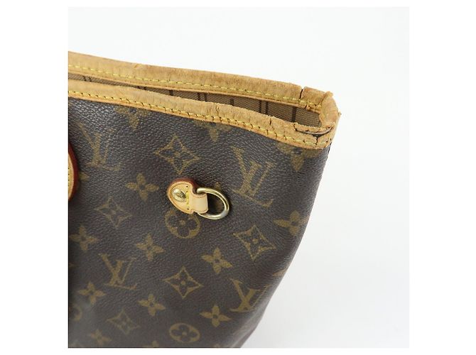 Borsa a Tracolla Louis Vuitton Monogram Neverfull MM Marrone M40156 - vista 18