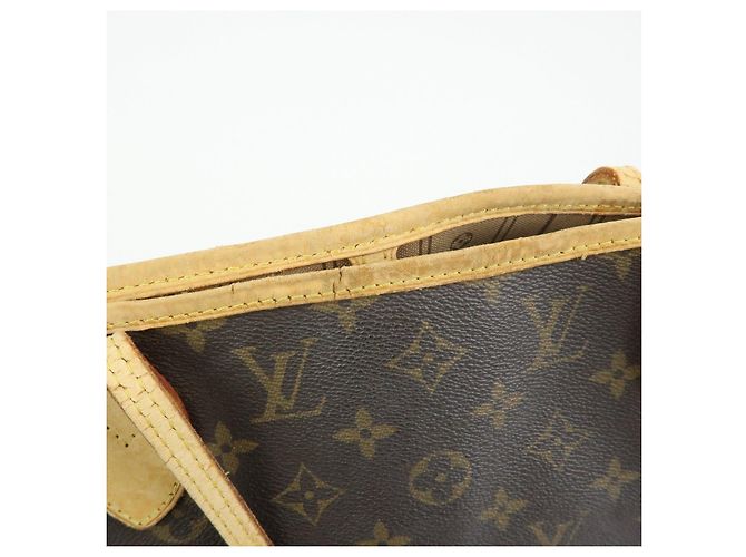 Borsa a Tracolla Louis Vuitton Monogram Neverfull MM Marrone M40156 - vista 19