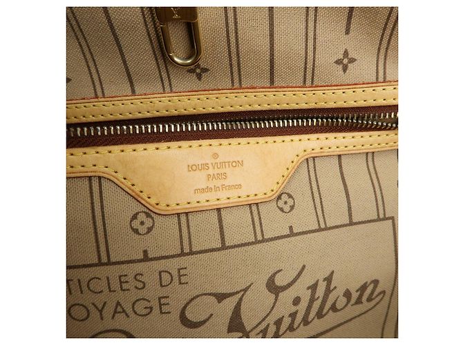 Borsa a Tracolla Louis Vuitton Monogram Neverfull MM Marrone M40156 - vista 23