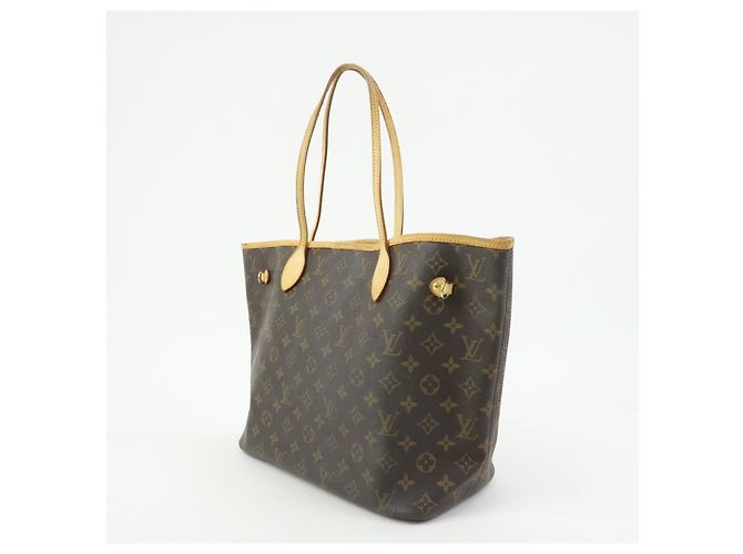 Borsa a Tracolla Louis Vuitton Monogram Neverfull MM Marrone M40156 - vista 3