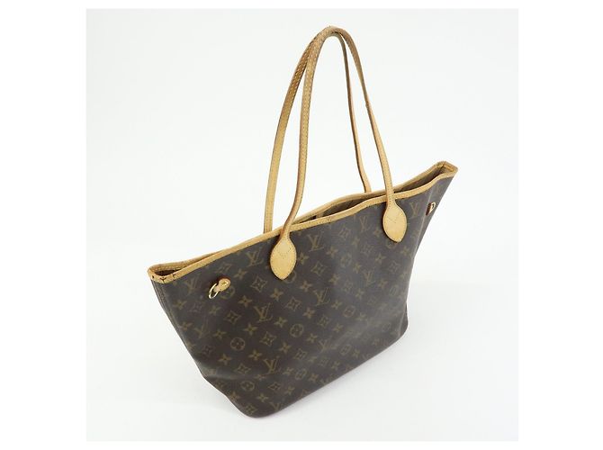 Borsa a Tracolla Louis Vuitton Monogram Neverfull MM Marrone M40156 - vista 4