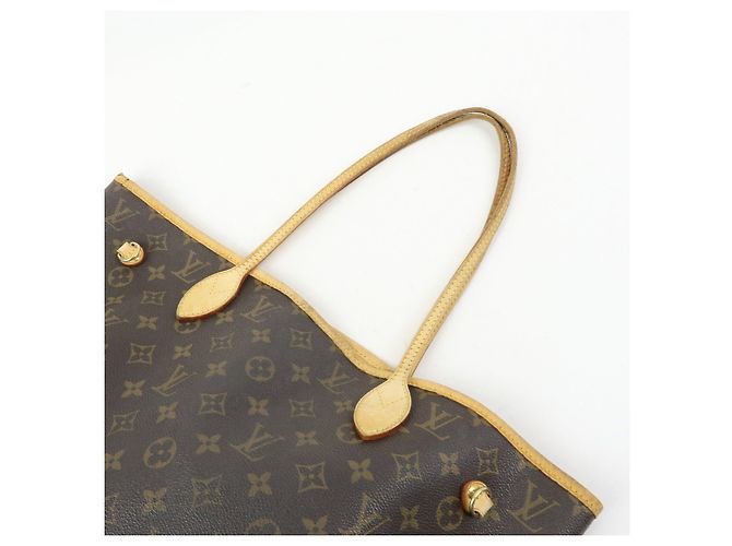 Borsa a Tracolla Louis Vuitton Monogram Neverfull MM Marrone M40156 - vista 6