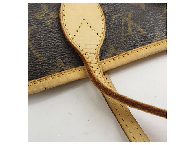 Borsa a Tracolla Louis Vuitton Monogram Neverfull MM Marrone M40156 - vista 9