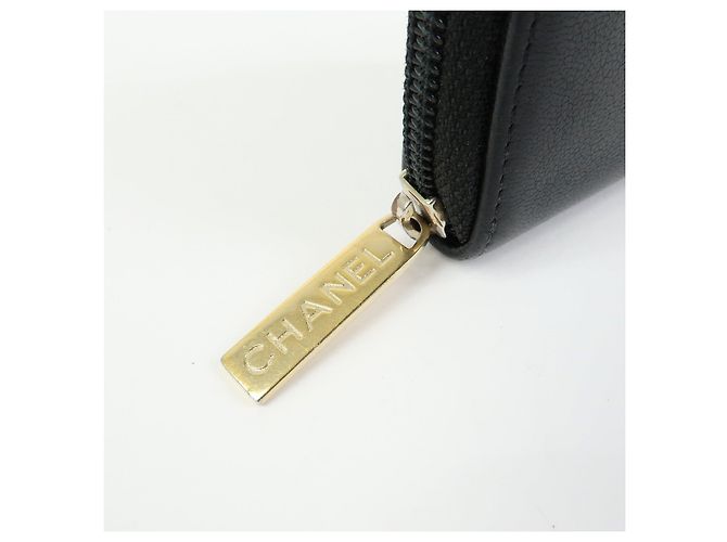 Portafoglio compatto rotondo con zip CHANEL COCO Mark in pelle di vitello Nero - vista 10