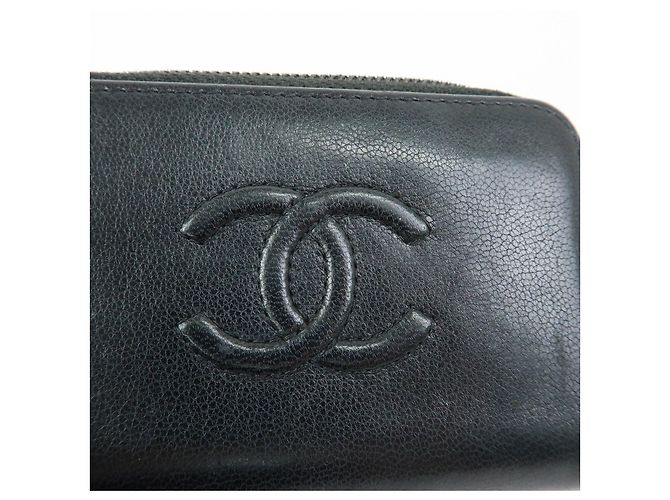 Portafoglio compatto rotondo con zip CHANEL COCO Mark in pelle di vitello Nero - vista 16